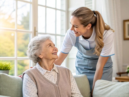 Betreuung einer Seniorin durch eine Haushaltshilfe in Arnsberg