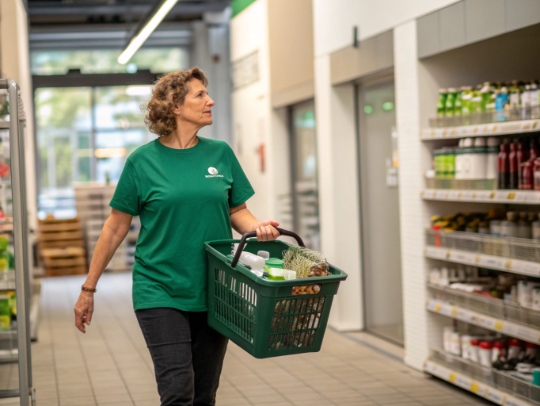 Eine freundliche Alltagsfee beim Einkaufen in Soest
