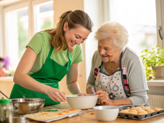 Die Alltagsfeen unterstützen eine Seniorin in Königswinter.