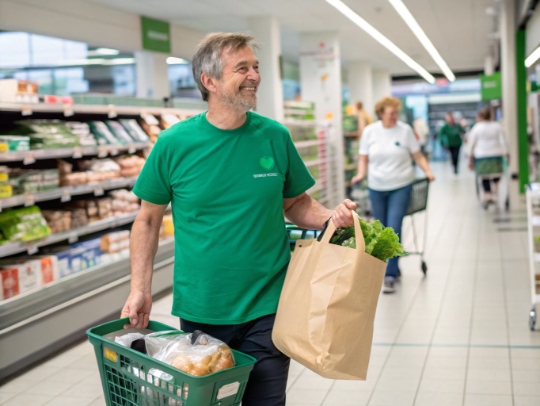 Eine Alltagsfee hilft beim Einkaufen in Lohmar.