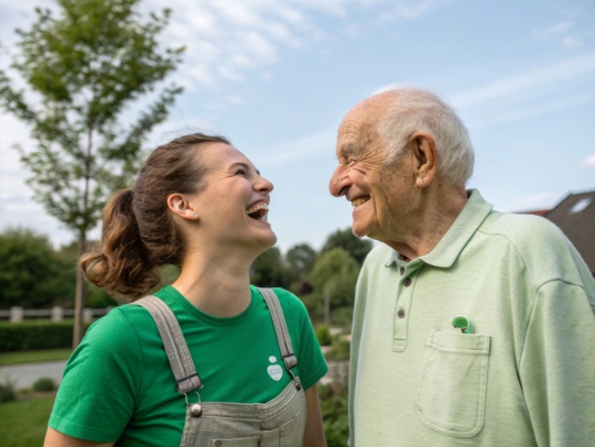 Alltagsfee und Seniorin bei einem Spaziergang in Spenge