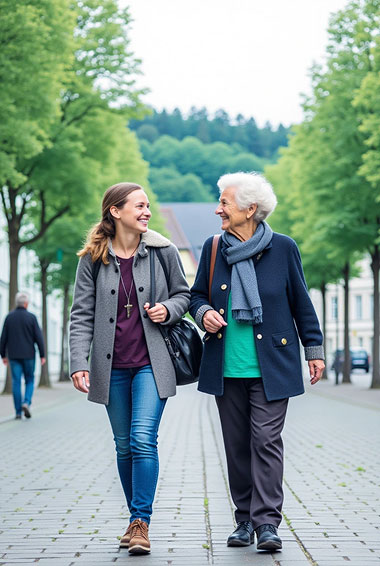 Tochter atmet auf, Alltagsfee unterstützt ihre Mutter